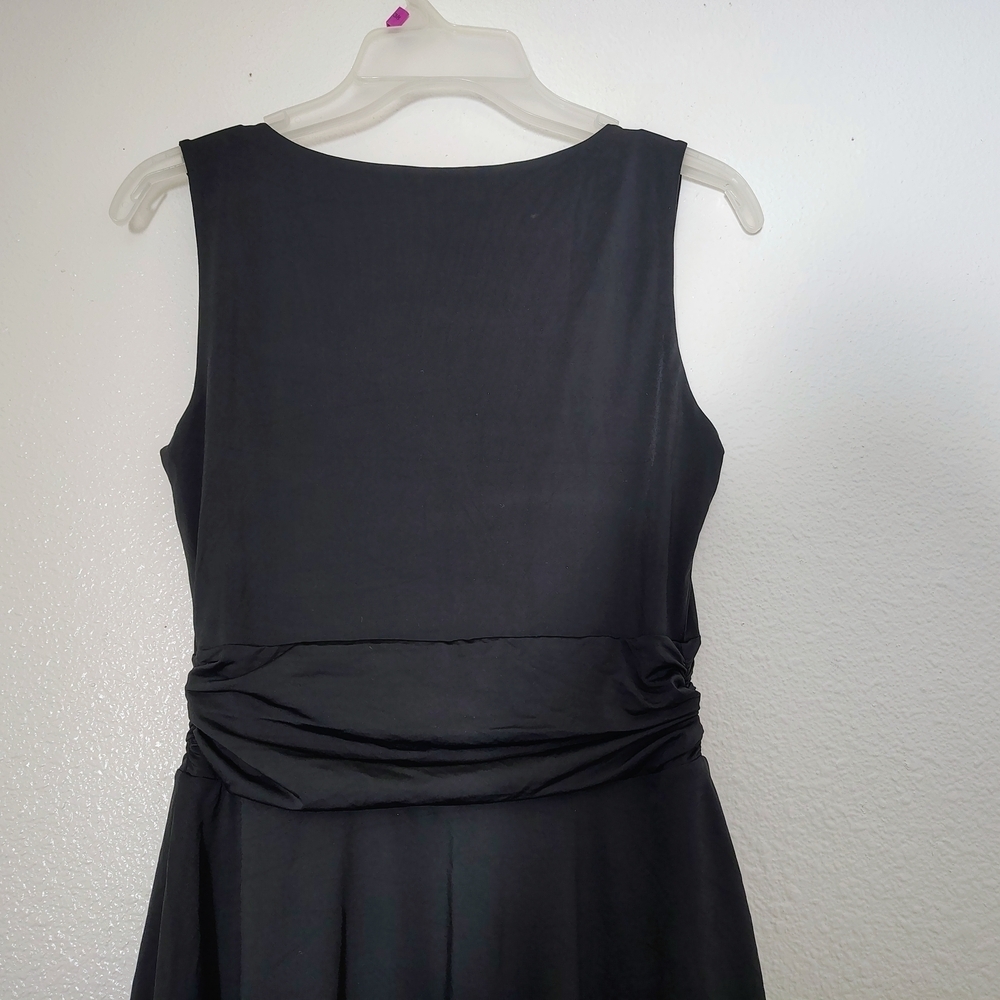 IWD Women’s Black Sleeveless Fit & Flare Dress – Ruched Waist – Size S – NWT - Picture 11 of 13